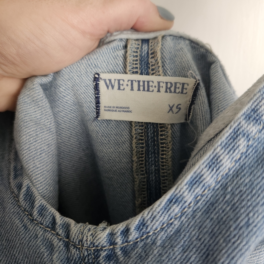 Free People Light Blue Denim Overalls
